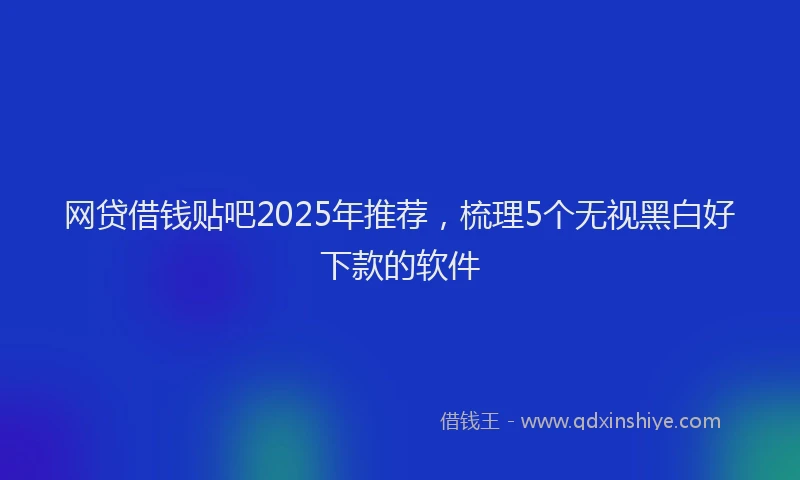 网贷借钱贴吧2025年推荐，梳理5个无视黑白好下款的软件
