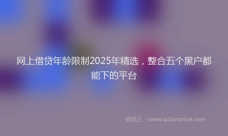 网上借贷年龄限制2025年精选，整合五个黑户都能下的平台