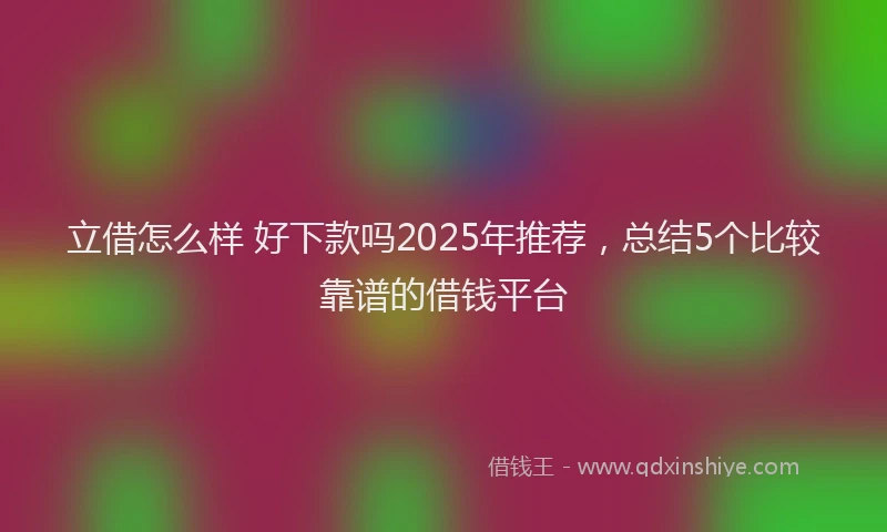 立借怎么样 好下款吗2025年推荐，总结5个比较靠谱的借钱平台