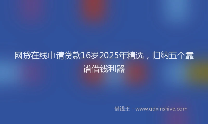 网贷在线申请贷款16岁2025年精选，归纳五个靠谱借钱利器