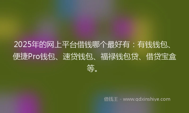 2025年的网上平台借钱哪个最好有：有钱钱包、便捷Pro钱包、速贷钱包、福禄钱包贷、借贷宝盒等。
