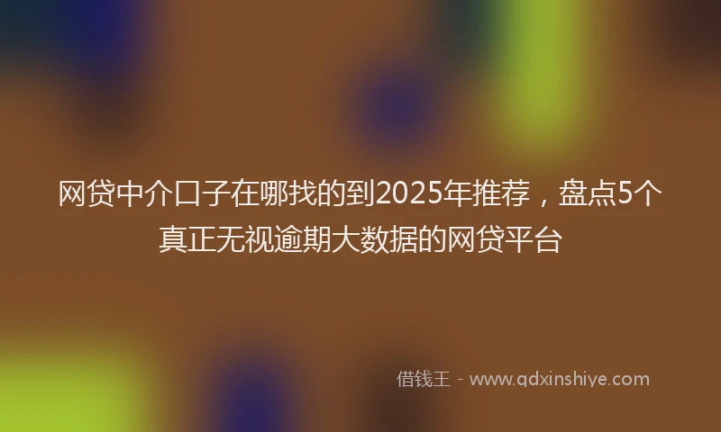 网贷中介口子在哪找的到2025年推荐，盘点5个真正无视逾期大数据的网贷平台