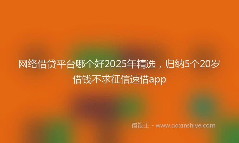 网络借贷平台哪个好2025年精选，归纳5个20岁借钱不求征信速借app