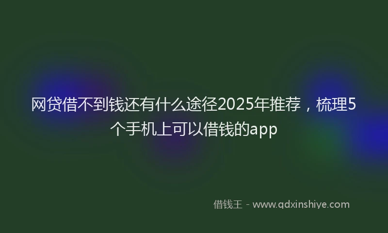 网贷借不到钱还有什么途径2025年推荐，梳理5个手机上可以借钱的app