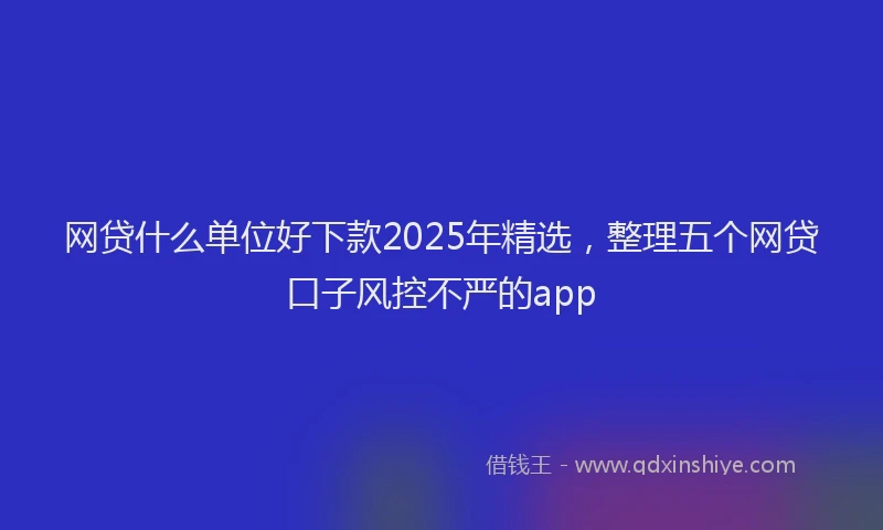 网贷什么单位好下款2025年精选，整理五个网贷口子风控不严的app
