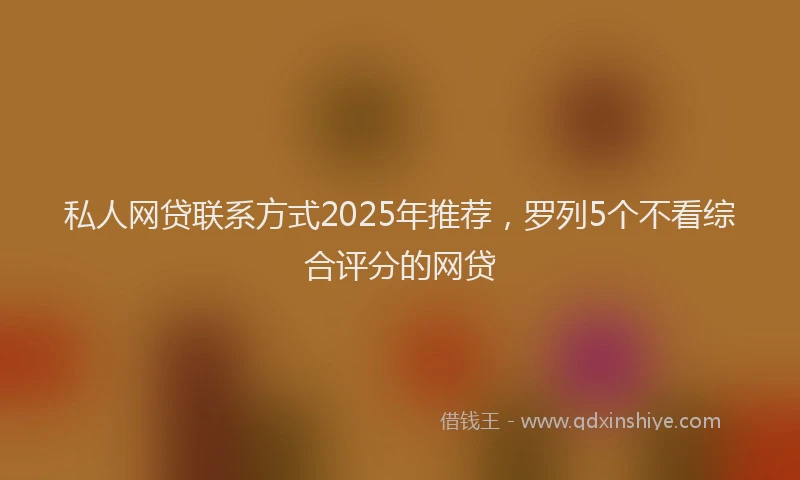 私人网贷联系方式2025年推荐，罗列5个不看综合评分的网贷