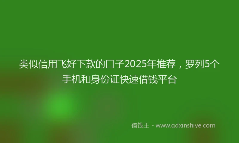 类似信用飞好下款的口子2025年推荐，罗列5个手机和身份证快速借钱平台