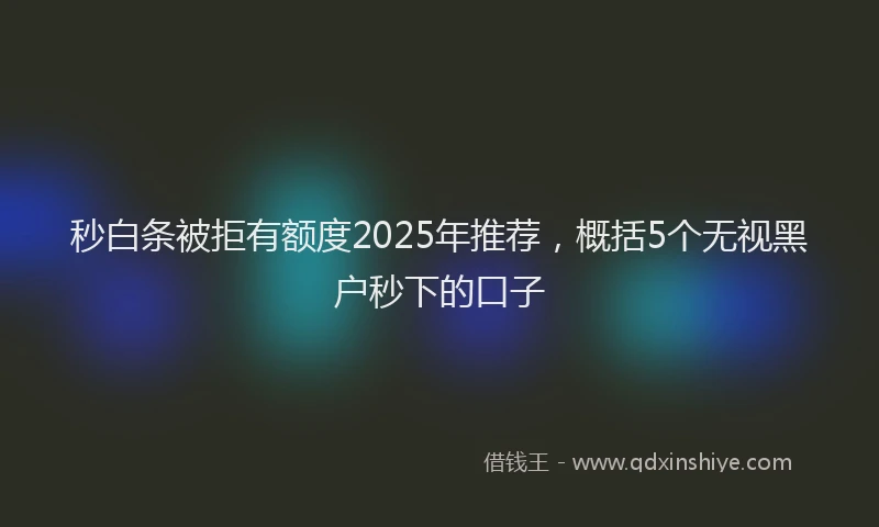 秒白条被拒有额度2025年推荐，概括5个无视黑户秒下的口子