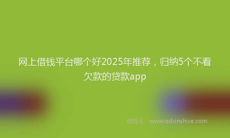 网上借钱平台哪个好2025年推荐，归纳5个不看欠款的贷款app