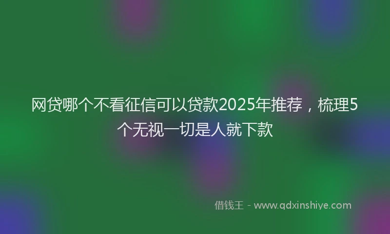 网贷哪个不看征信可以贷款2025年推荐，梳理5个无视一切是人就下款
