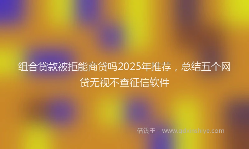 组合贷款被拒能商贷吗2025年推荐，总结五个网贷无视不查征信软件