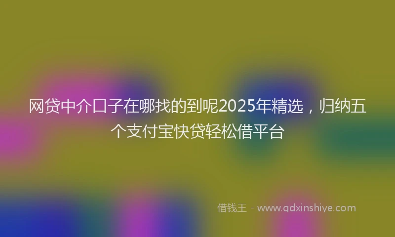 网贷中介口子在哪找的到呢2025年精选，归纳五个支付宝快贷轻松借平台