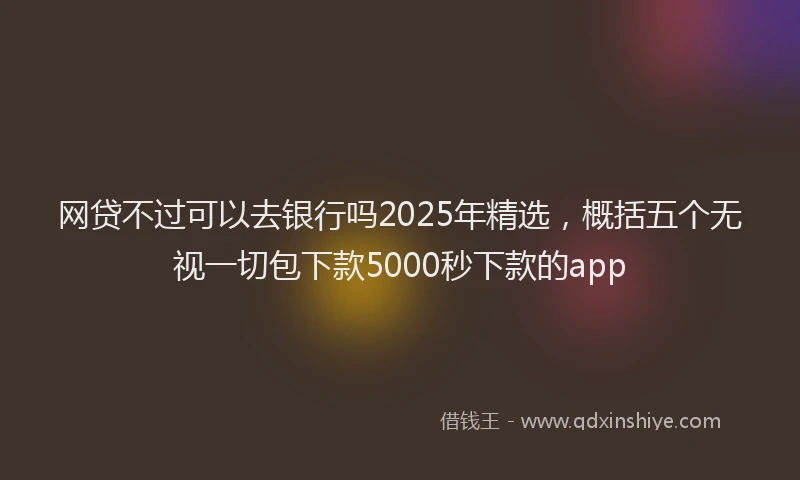 网贷不过可以去银行吗2025年精选，概括五个无视一切包下款5000秒下款的app