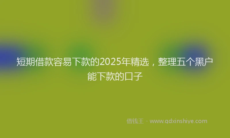 短期借款容易下款的2025年精选，整理五个黑户能下款的口子