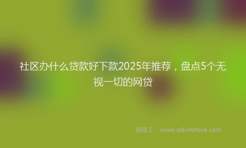 社区办什么贷款好下款2025年推荐，盘点5个无视一切的网贷