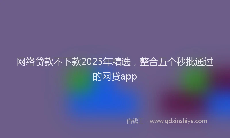 网络贷款不下款2025年精选，整合五个秒批通过的网贷app