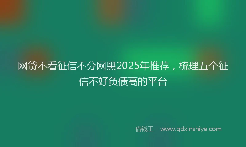 网贷不看征信不分网黑2025年推荐，梳理五个征信不好负债高的平台