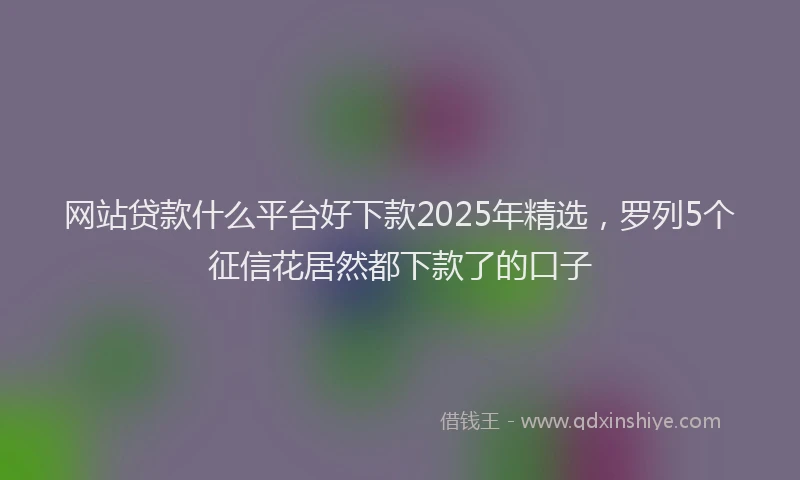 网站贷款什么平台好下款2025年精选，罗列5个征信花居然都下款了的口子