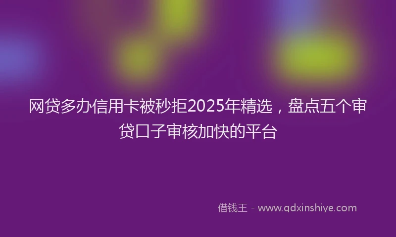 网贷多办信用卡被秒拒2025年精选，盘点五个审贷口子审核加快的平台