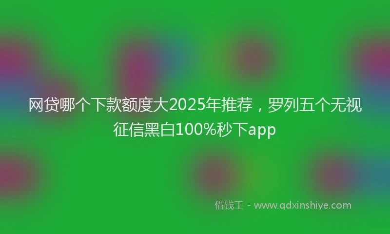 网贷哪个下款额度大2025年推荐，罗列五个无视征信黑白100%秒下app