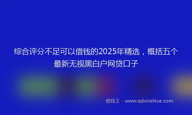 综合评分不足可以借钱的2025年精选，概括五个最新无视黑白户网贷口子