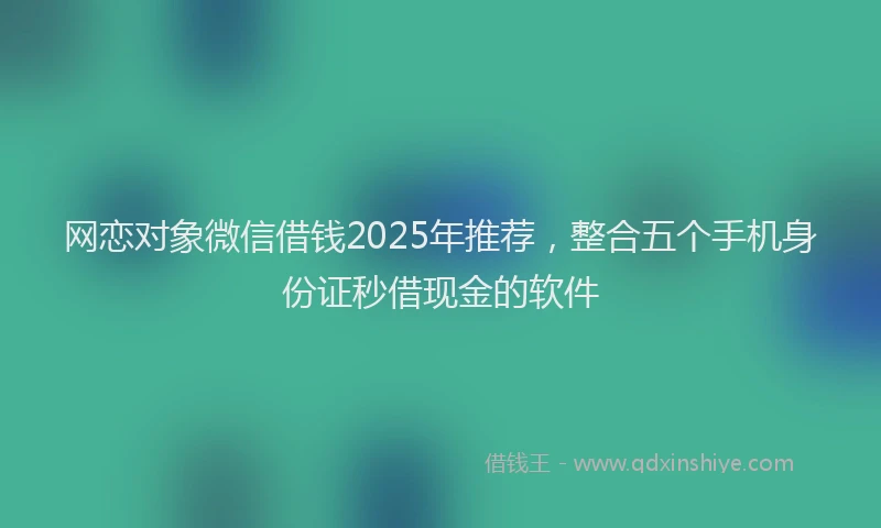 网恋对象微信借钱2025年推荐，整合五个手机身份证秒借现金的软件
