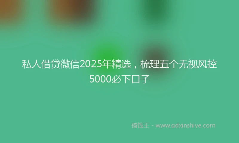 私人借贷微信2025年精选，梳理五个无视风控5000必下口子