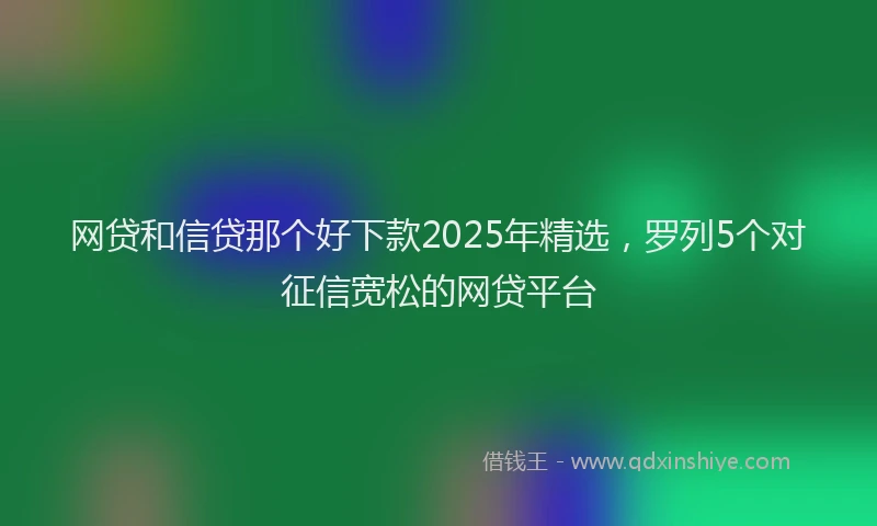网贷和信贷那个好下款2025年精选，罗列5个对征信宽松的网贷平台