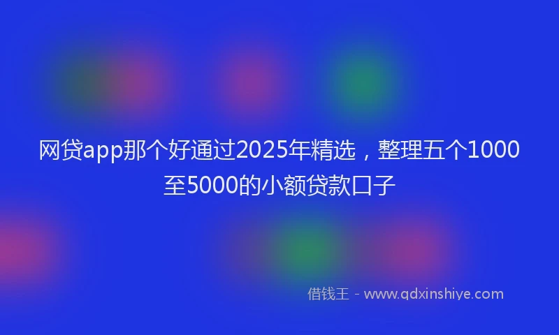 网贷app那个好通过2025年精选，整理五个1000至5000的小额贷款口子