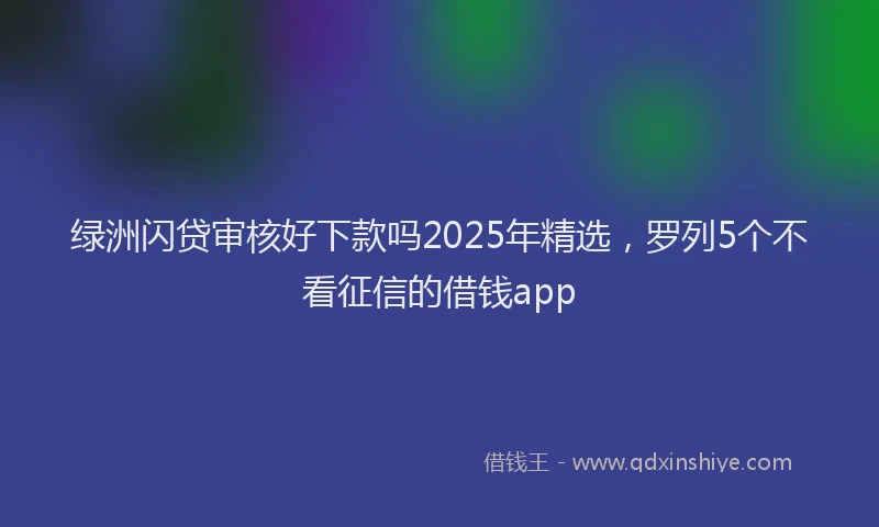 绿洲闪贷审核好下款吗2025年精选，罗列5个不看征信的借钱app