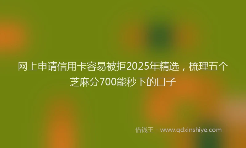 网上申请信用卡容易被拒2025年精选，梳理五个芝麻分700能秒下的口子