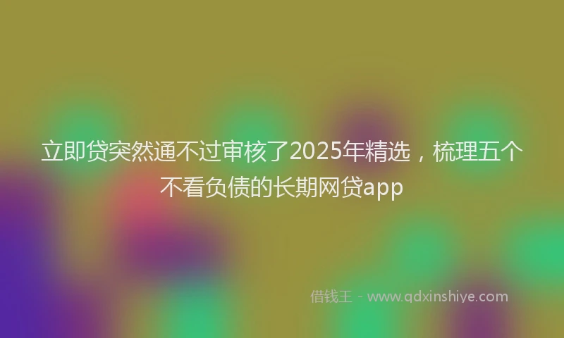 立即贷突然通不过审核了2025年精选，梳理五个不看负债的长期网贷app