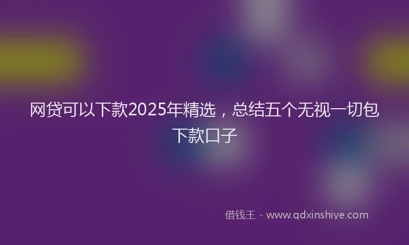 网贷可以下款2025年精选，总结五个无视一切包下款口子