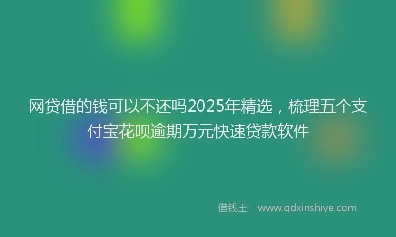 网贷借的钱可以不还吗2025年精选，梳理五个支付宝花呗逾期万元快速贷款软件