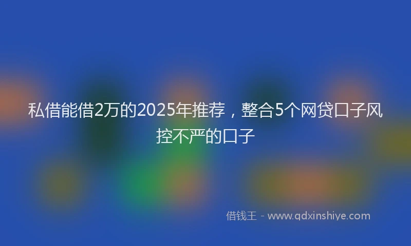 私借能借2万的2025年推荐，整合5个网贷口子风控不严的口子