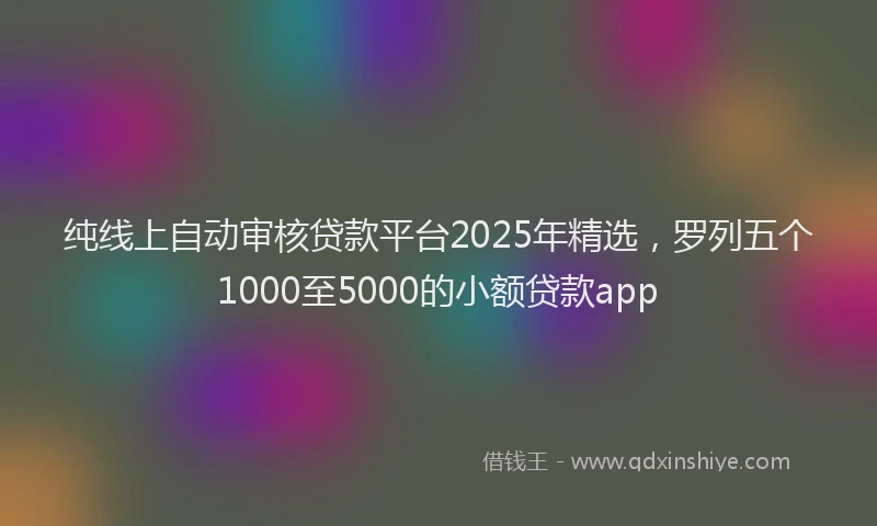 纯线上自动审核贷款平台2025年精选，罗列五个1000至5000的小额贷款app