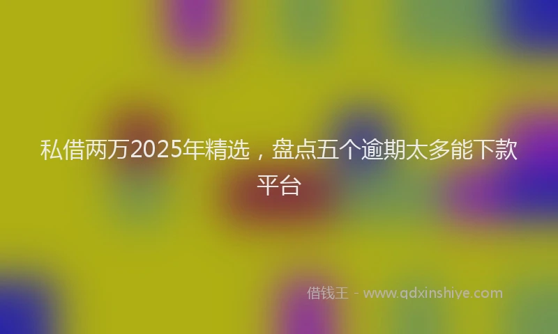私借两万2025年精选，盘点五个逾期太多能下款平台