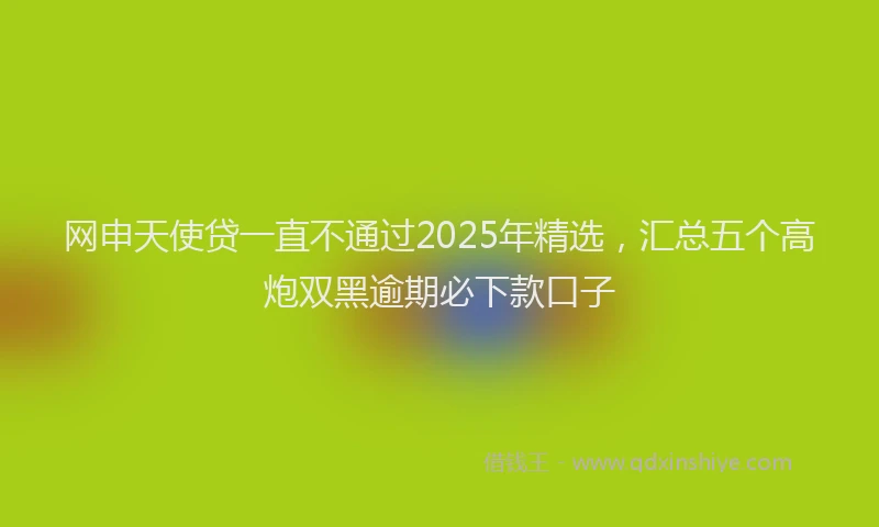 网申天使贷一直不通过2025年精选，汇总五个高炮双黑逾期必下款口子