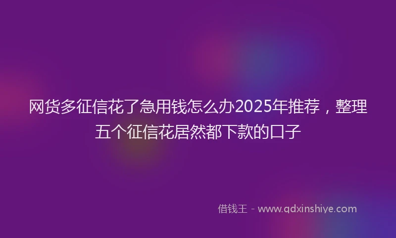网货多征信花了急用钱怎么办2025年推荐，整理五个征信花居然都下款的口子