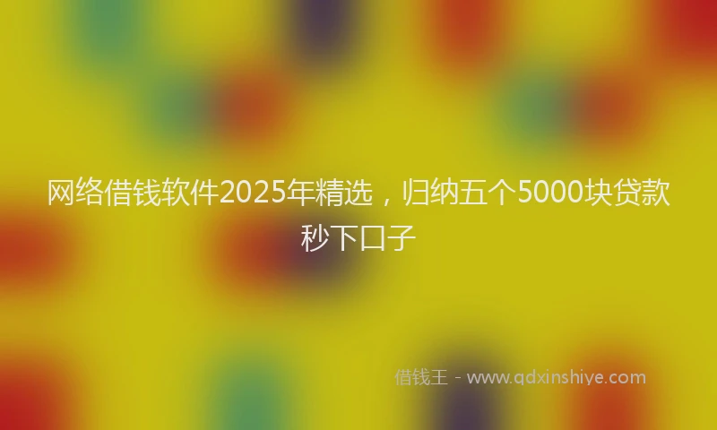 网络借钱软件2025年精选，归纳五个5000块贷款秒下口子