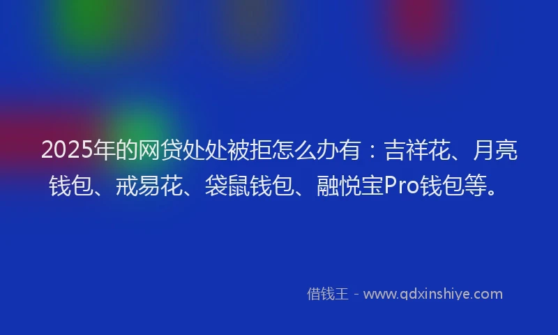 2025年的网贷处处被拒怎么办有：吉祥花、月亮钱包、戒易花、袋鼠钱包、融悦宝Pro钱包等。