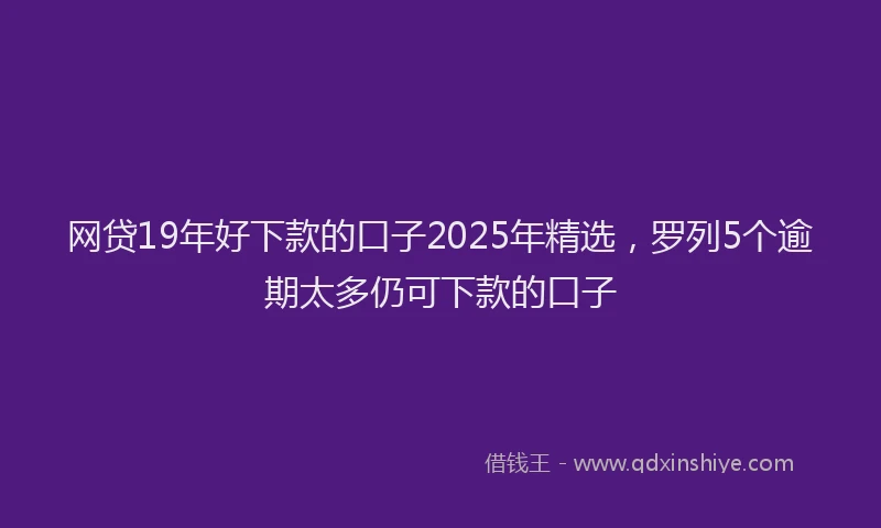网贷19年好下款的口子2025年精选，罗列5个逾期太多仍可下款的口子