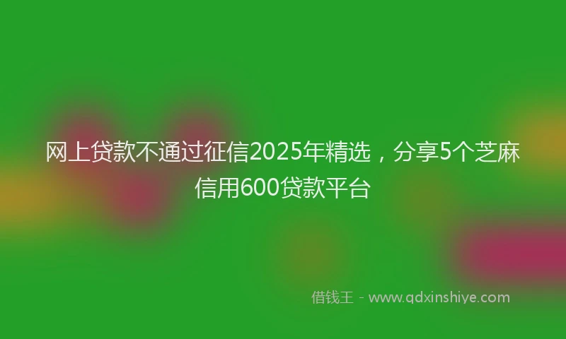 网上贷款不通过征信2025年精选，分享5个芝麻信用600贷款平台