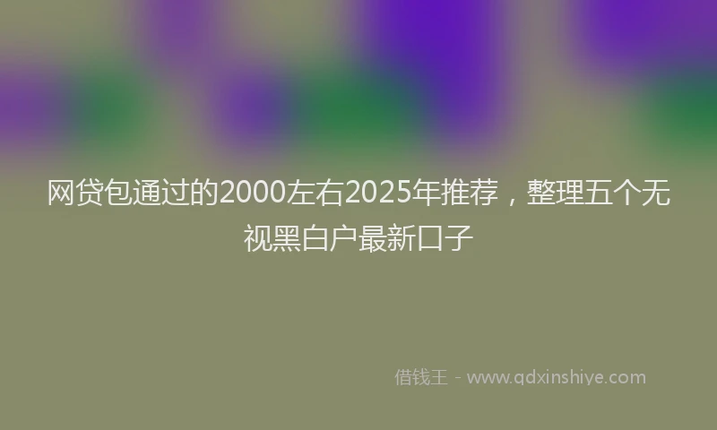 网贷包通过的2000左右2025年推荐，整理五个无视黑白户最新口子