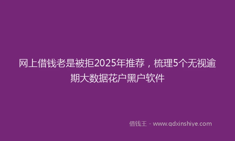 网上借钱老是被拒2025年推荐，梳理5个无视逾期大数据花户黑户软件
