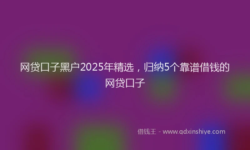 网贷口子黑户2025年精选，归纳5个靠谱借钱的网贷口子