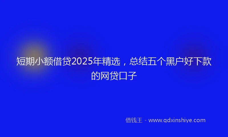 短期小额借贷2025年精选，总结五个黑户好下款的网贷口子