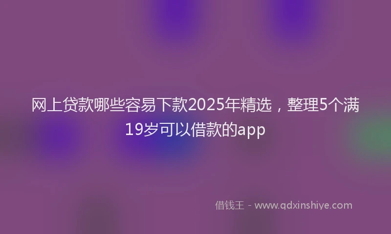 网上贷款哪些容易下款2025年精选，整理5个满19岁可以借款的app
