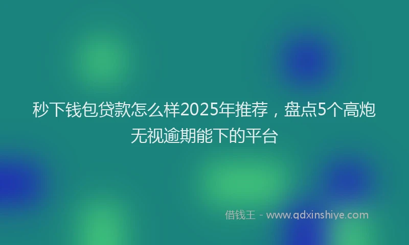 秒下钱包贷款怎么样2025年推荐，盘点5个高炮无视逾期能下的平台