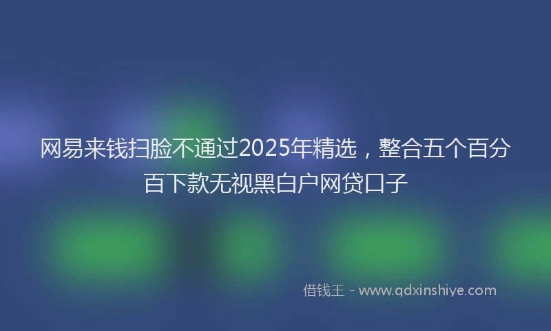 网易来钱扫脸不通过2025年精选，整合五个百分百下款无视黑白户网贷口子